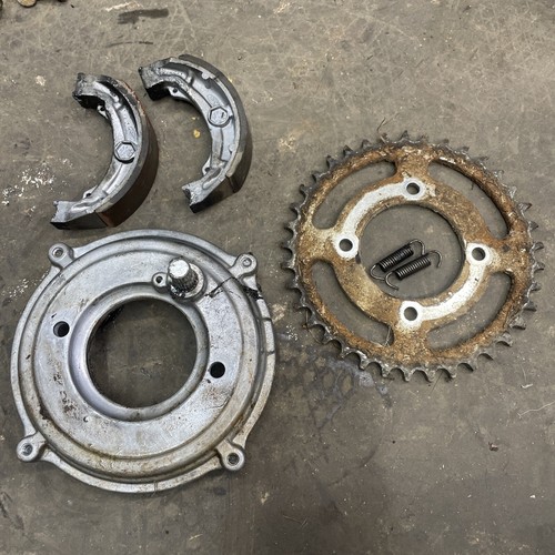 2003 Kawasaki KFX50 KFX 50 ATV Used OEM Rear Brake Backing Plate Plus Sprocket