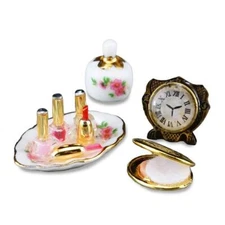 Perfume & Compact Set 17165 Clock Nail Polish Reutter DOLLHOUSE Miniature