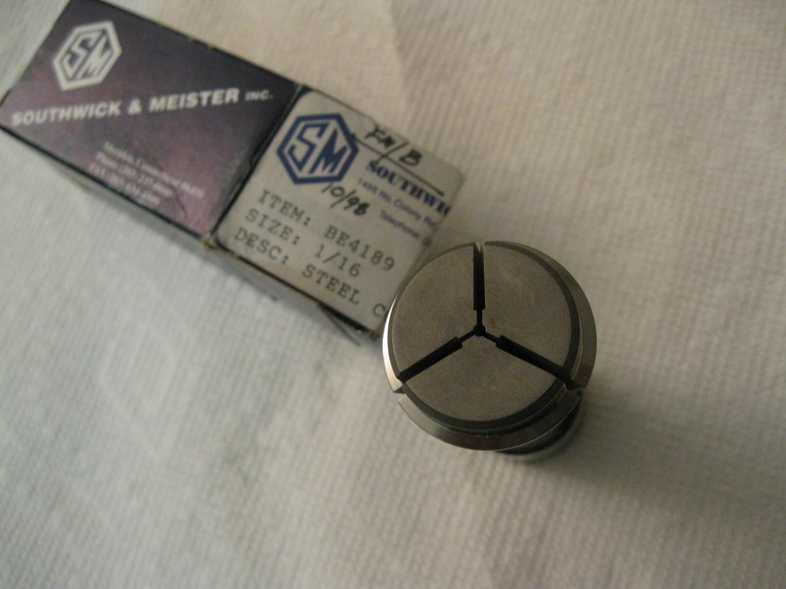 1/16" Southwick & Meister BE4189 Swiss Collet, same as Schaublin Type