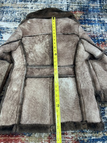 Vtg Schott NYC Sportswear Fur Lined Leather Coat Two-Tone Brown USA Womens Sz 14 - Picture 10 of 16
