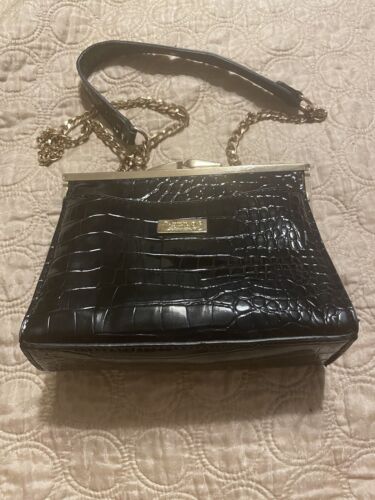 Carlos Santana black faux leather crossbody purse - Picture 1 of 5