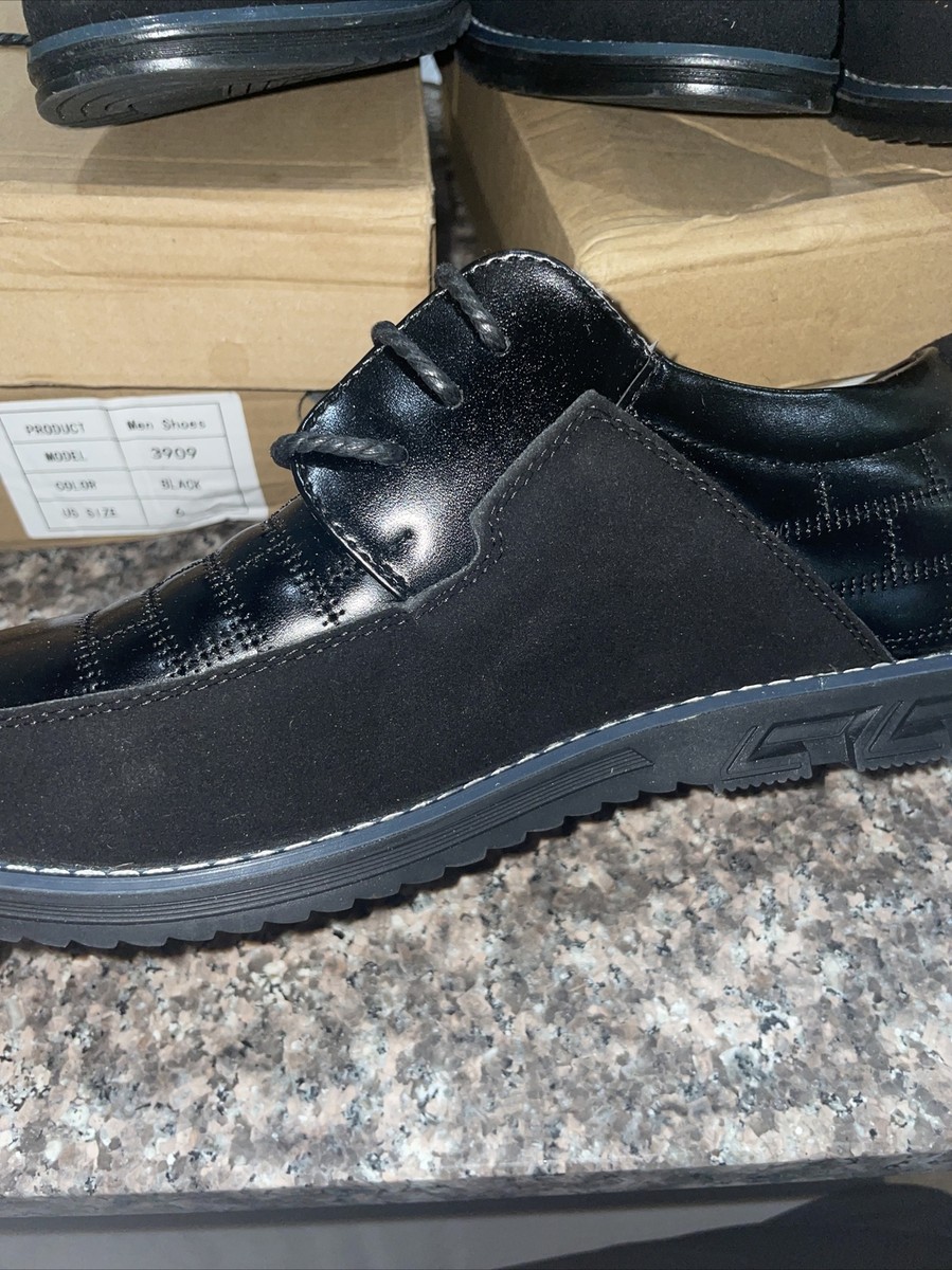 Gatsby Quilted Derby Oxford Sneakers Black Faux Leather Lace‎ Up Shoes Men\'s 10 s-l400.jpg main image 3