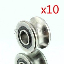 10pc 8x22.5x13.5mm U Groove Guide pulley Sealed Rail Ball Bearing