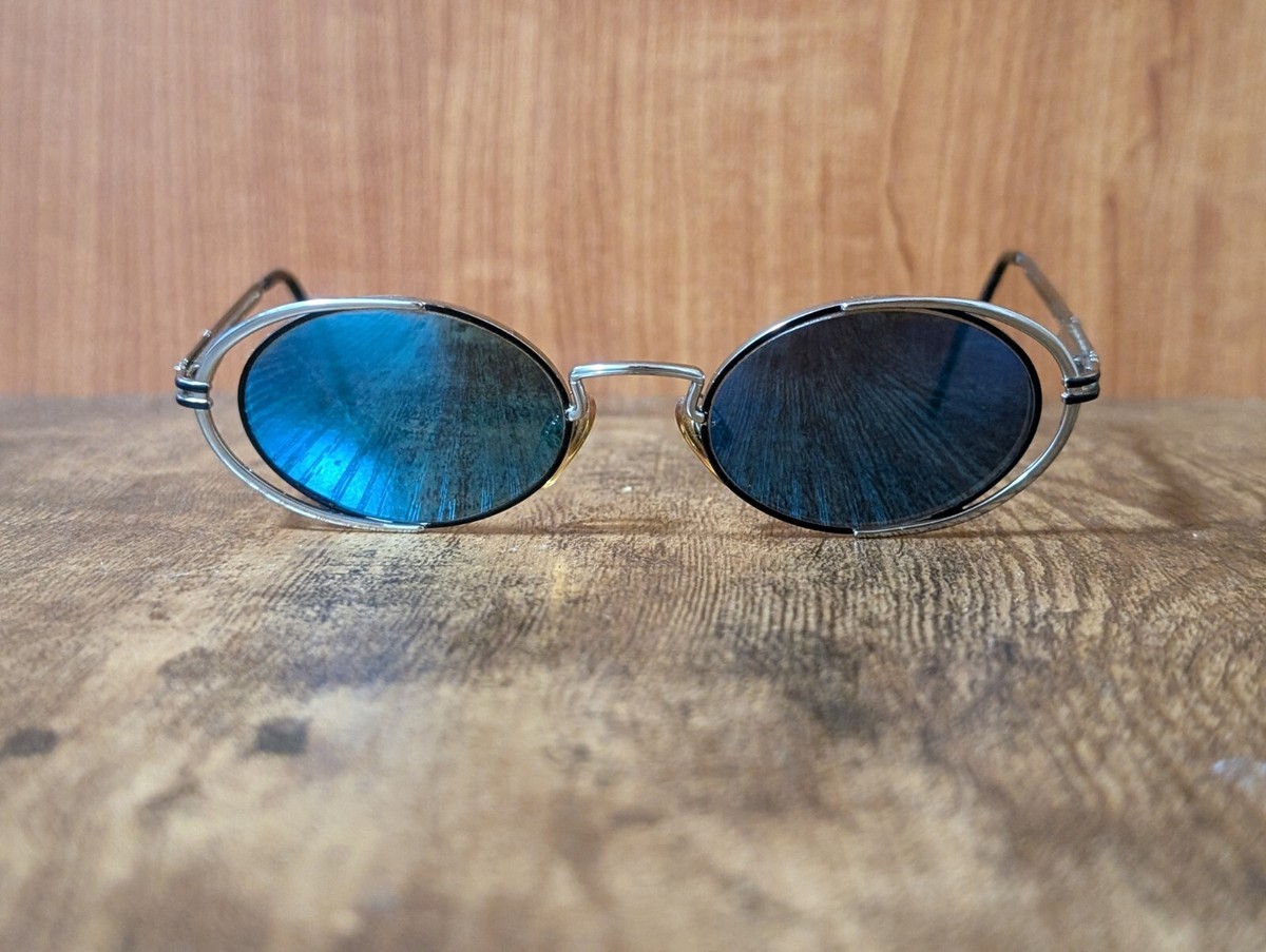 Vogue Sunglasses with Gradient Blue Lenses Metal Frames Sunglasses Sunnies VINTAGE FLORENCE VOGUE OVAL METAL SUNGLASSES BLUE LENSES  main image 2
