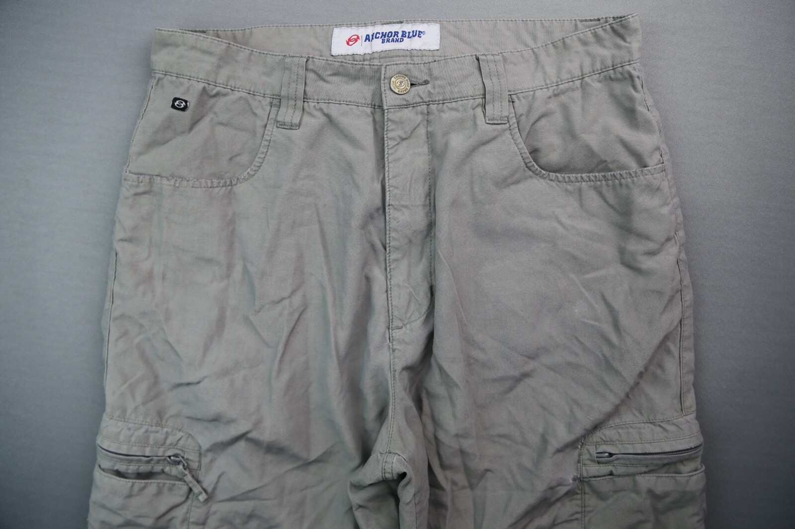 Vintage 1990's Men's Anchor Blue Cargo Shorts Gra… - image 2