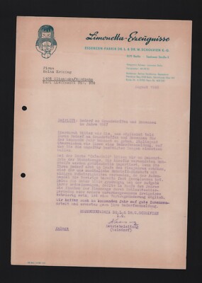 BERLIN, Brief 1966, Essenzen-Fabrik Dr. L. & Dr. W. Scholvien KG Limonetta-Erzeu