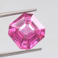 AAA Natural Flawless Ceylon Pink Sapphire Asscher Cut Loose Gemstone 8.30 Ct