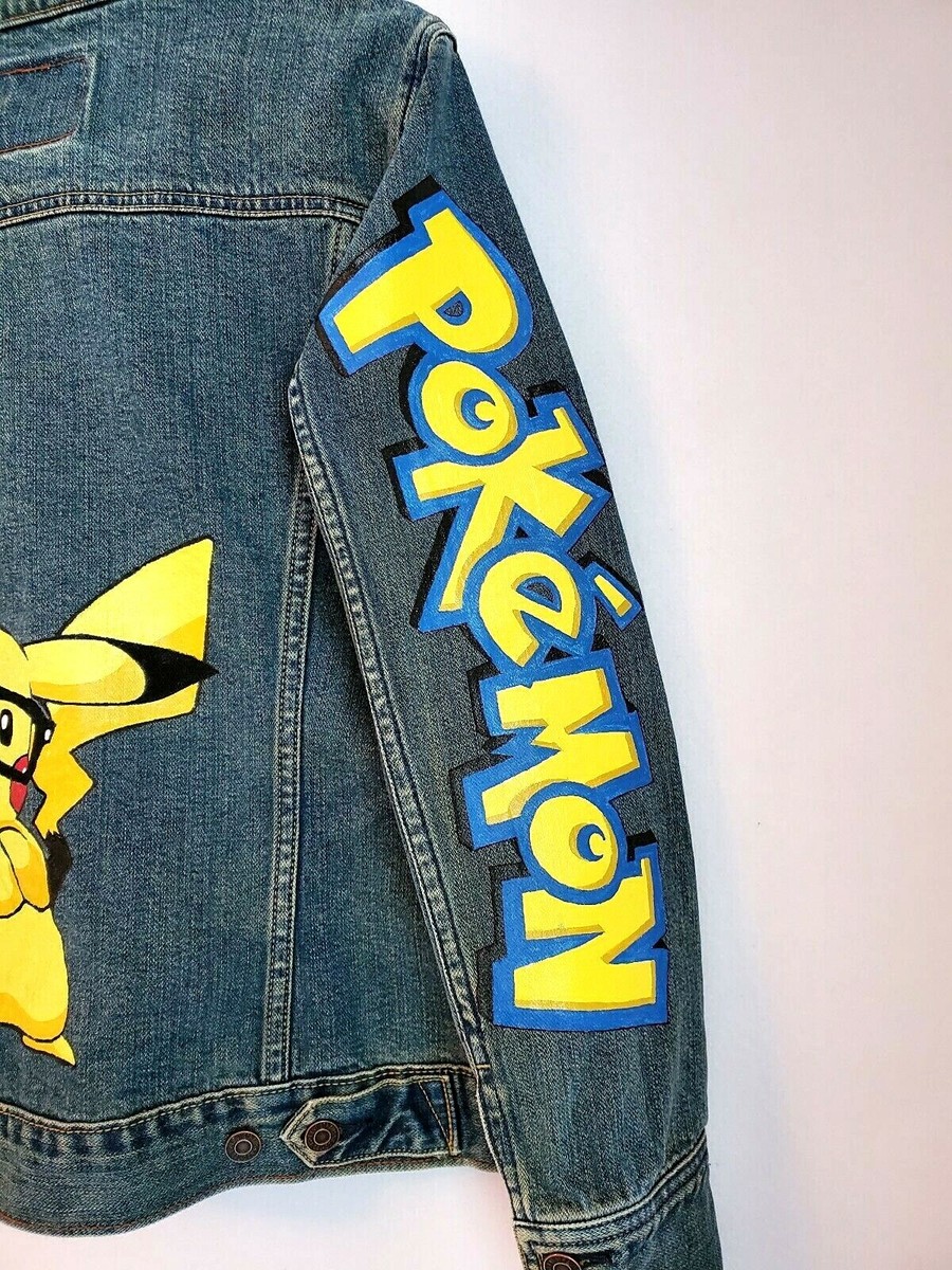 Custom Hand Painted Pokemon, Pikachu Levi Strauss Jean Jacket | eBay