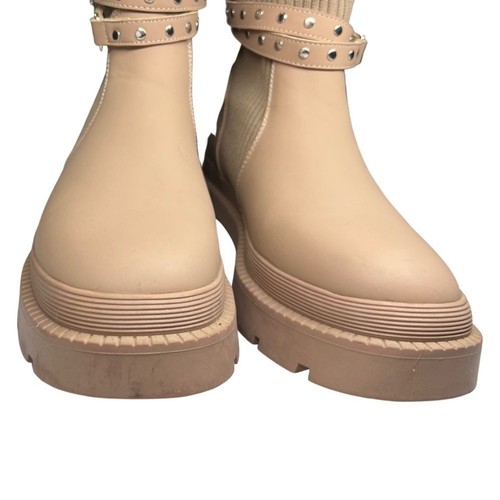 DREAM PAIRS Ankle Boots Lug Sole Chunky Heel Platform Chelsea Mid Calf Boots - Picture 7 of 12
