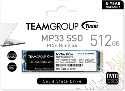 TEAM GROUP INC. SSD Teamgroup 512GB MP33 PCIe M.2 TM8FP6512G0C101 PCIe 3.0 x4