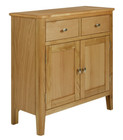 Retro Oak Mini Sideboard / Scandi 2 Door Cabinet / Hallway Storage Cupboard 