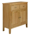Retro Oak Mini Sideboard / Scandi 2 Door Cabinet / Hallway Storage Cupboard