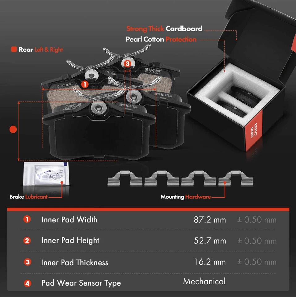 Rotores de freno traseros perforados y pastillas de freno para Audi A6 1998-2003 Volkswagen Passat Foto 3 de 4