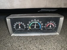 Vtg 70s Airguide Instrument Temperature Humidity Comfort Gauge Chicago USA Made