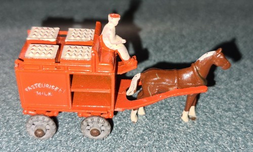MOKO LESNEY "MATCHBOX" SERIES NO. 7 ORANGE HORSE DRAWN MILK FLOAT CART ...
