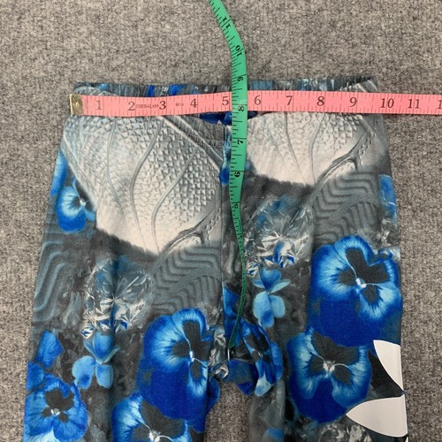 Adidas Leggings Girls S Small Gray Blue Floral Originals Superstar Spellout Logo - Picture 7 of 12