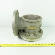 Temescal 2532 4" 90° Vacuum Cylinder Valve 8-Bolt Flange Mount 0024-7301-2