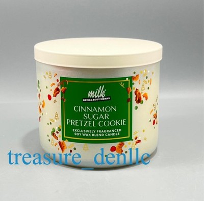 Bath & Body Works Milk Bar Cinnamon Sugar Pretzel Cookie 3-Wick
