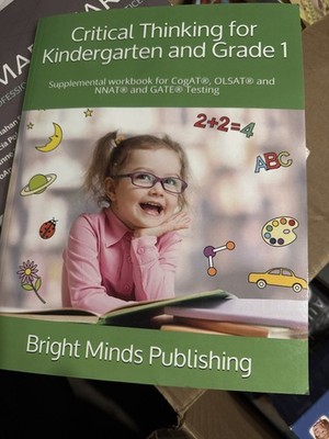Bright Minds Publishing Critical Thinking Workbook Kindergarten Grade 1 CogAT