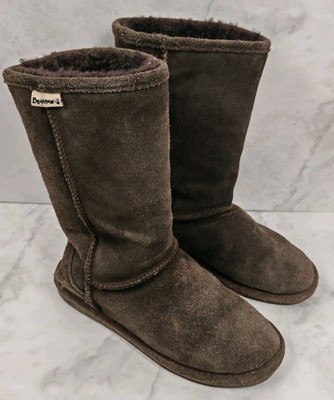 Bearpaw Damenstiefel braun Wildleder Lammfell UK 5 US 7 mittelhoch Fell gefüttert Winter warm