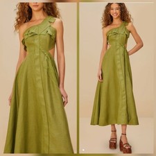 Large Farm Rio Linen Palm Tree Maxidress