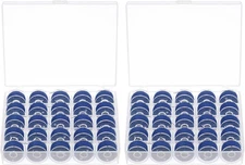 2Set Prewound Bobbin Thread Standard Sizes with 25 Compartments Box for Embroide