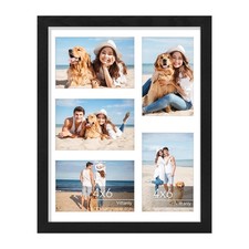Vittanly 11x14 Collage Picture Frame - Displays 5 4x6 Photos w/Mat or 1 11x14 Ph