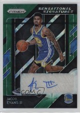 2018-19 Prizm Sensational Signatures Choice Green 6/8 Jacob Evans III Auto rp9