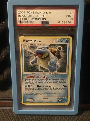 Blastoise Holo PSA 9 Secret Wonders 2/132 Holo Bleed