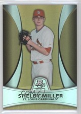 2010 Bowman Platinum Prospects Gold Refractor 217/539 Shelby Miller #PP25 2l4