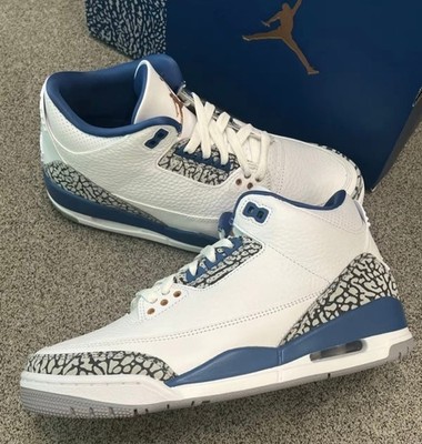 Jordan 3 Retro ''White and True Blue'' Men's Basketball Shoes Mid Top Us Size7-12