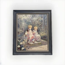 Vintage American impressionist "Two Children" by FRANK RYAN