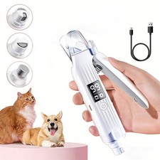 2-in-1 Dog Cat Nail Clipper Grinder Pet Claw Care Trimmer with Light for S/M/L