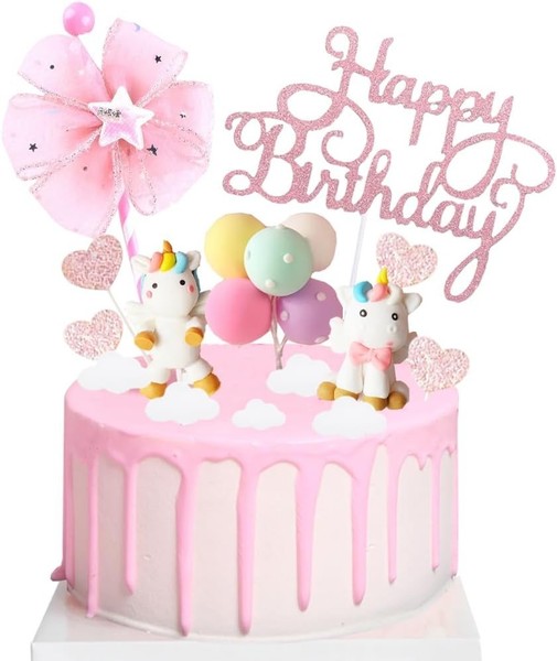 Einhorn Tortendeko Geburtstag Macaron Kuchen Deko Torte Topper FüR Kinder-image