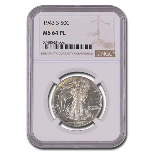 1943-S Walking Liberty Half Dollar MS-64 NGC (PL)