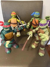 TMNT Teenage Mutant Ninja Turtles GIANT 10 Inch Set Lot  2012 - As Is
