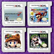 Mario 3DS Games Lot Bundle - Mario Kart 7, Mario Party, Mario 3D Land, Dark Moon