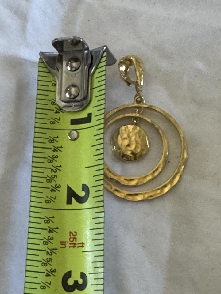 Dije colgante potenciador círculo oro veronés sobre plata esterlina para collar Foto 3 de 4