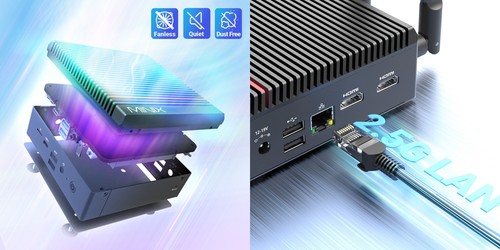 MINIX Z100 Fanless Mini PC, Intel N100 16GB 512GB SSD Win 11 WiFI6 Desktop 4K HD - Picture 15 of 15