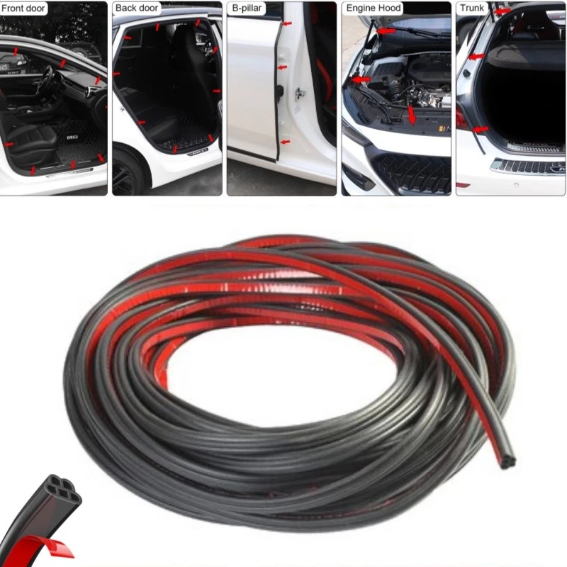 Tira de sellado de goma para puerta de coche de 32 pies autoadhesiva de doble capa para pelar la intemperie Foto 2 de 4