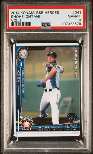 2014 Konami Baseball Heroes Vol.1 Shohei Ohtani #041 PSA 8