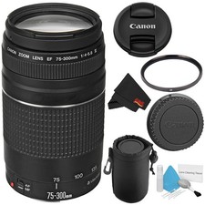 Canon EF 75-300mm f/4-5.6 III Telephoto Zoom Lens 6473A003 Deluxe Combo