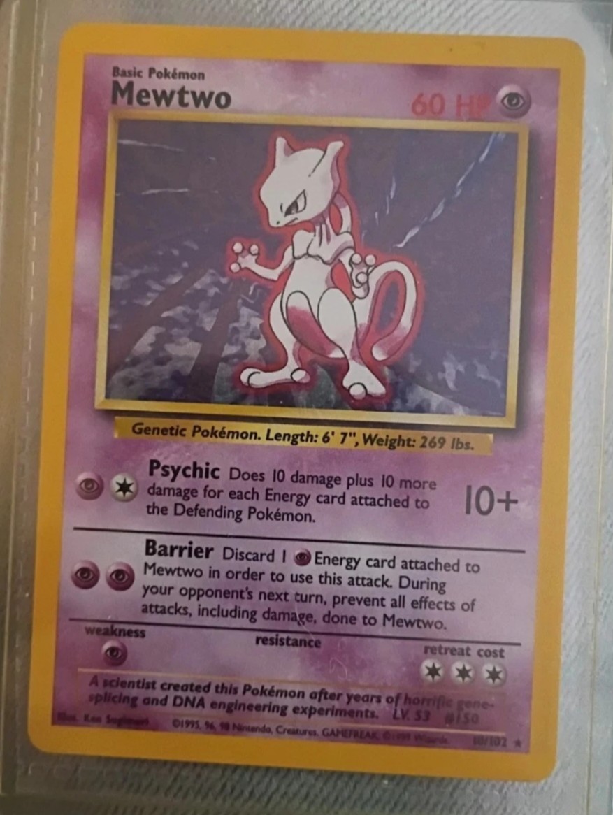 1999 Mewtwo and Machamp first edition Holos Base Set