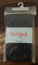 Cat  Jack Girls Pantyhose Size 12-14 Black Sheer Nylon 2 Pairs NEW