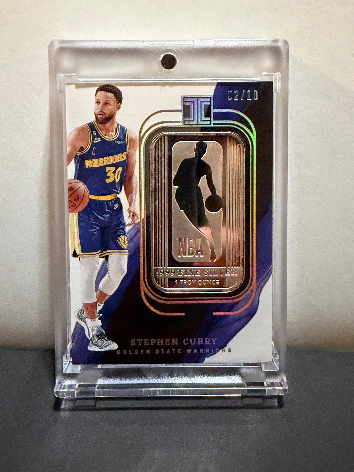 2022-23 Panini Impeccable Stephen Curry #16 Silver 1 Oz NBA Logo Holo Gold /10