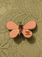 Chanel Butterfly Zipper Pull Charm-Pink