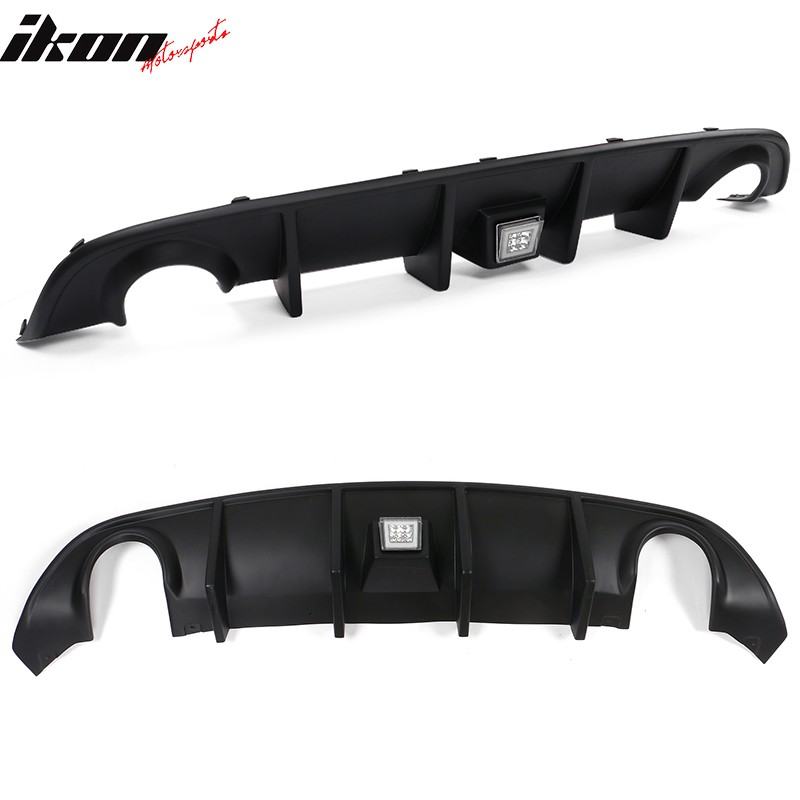 Fits 15-23 Charger SRT Rear Bumper Diffuser Lip Valance W/ Clear LED Brake Lamp