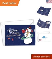 Charming Eco-Friendly Christmas Card for Sister-in-Law - 5x7.75, Glossy Finish