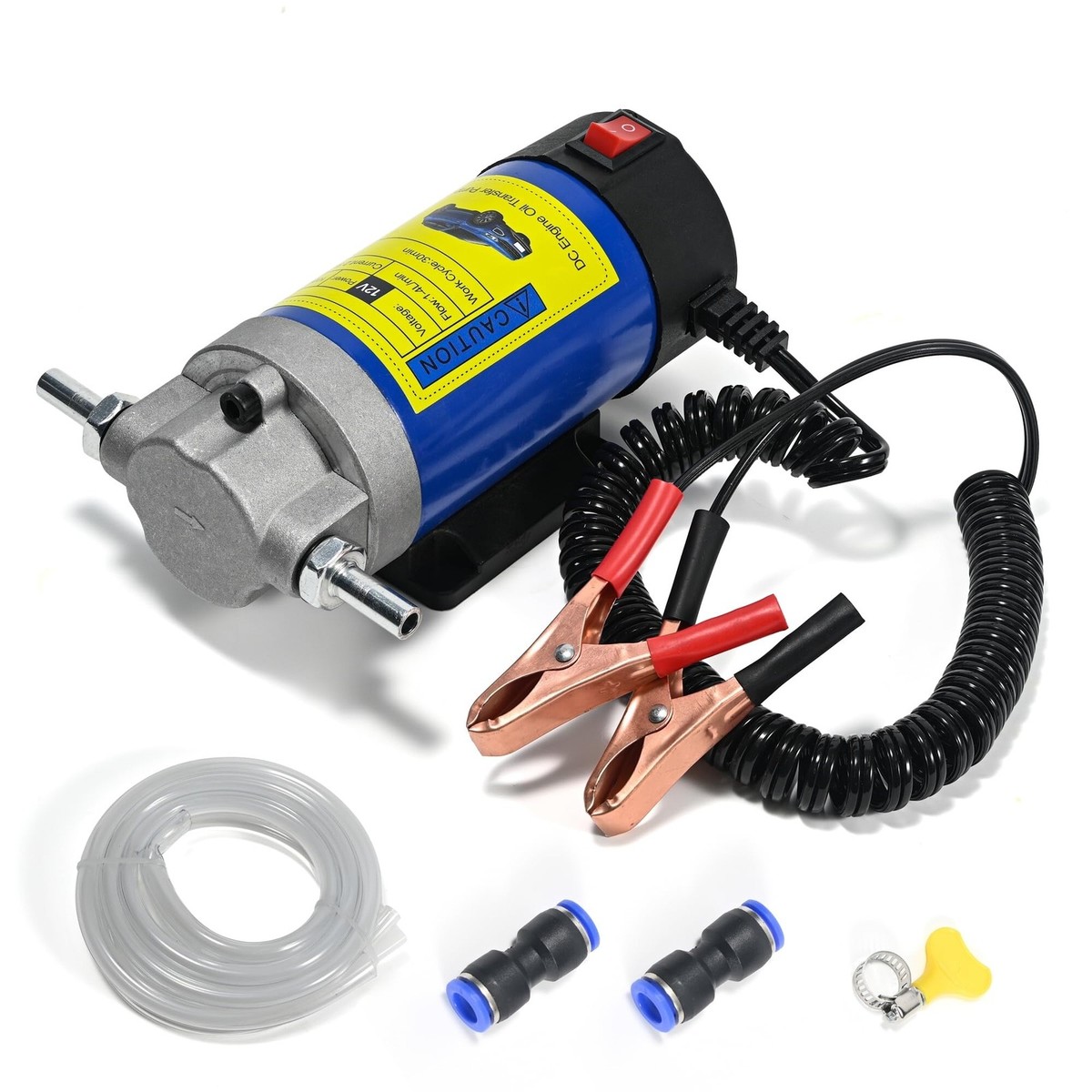 DollaTek 12V 51mm Dompelpomp, Auto Olie Brandstof Transfer Pomp voor Water Diesel Liquid, Roestvrij staal Voertuigpomp met Sigarettenaansteker en Afneembaar Filter Net