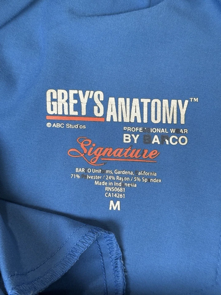 Grey's Anatomy Scrub Pants Cargo Flare Barco Royal Blue Womens Size Medium - Image 2 of 4